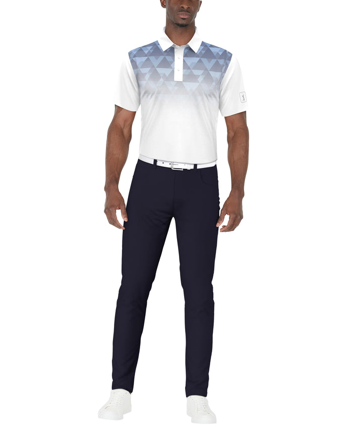 SS Ombre Geo Print Polo (Bright White) 
