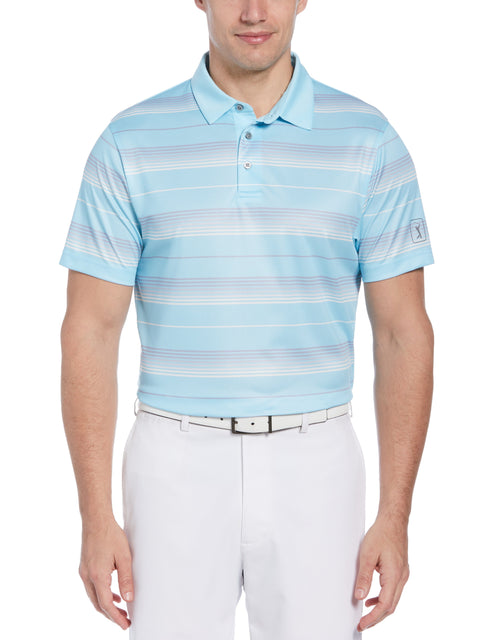 Ombre Stripe Print Golf Polo (Tanager Turquoise) 