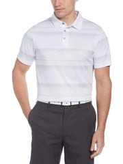 Ombre Stripe Print Golf Polo (Bright White) 