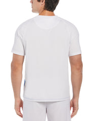 Ombre Tennis Ball Performance Short Sleeve Tennis T-Shirt (Bright White) 