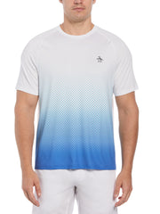 Ombre Tennis Ball Performance Short Sleeve Tennis T-Shirt (Bright White) 