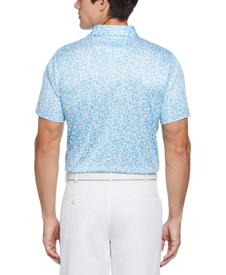 Organic Texture Print Golf Polo (Bright White) 