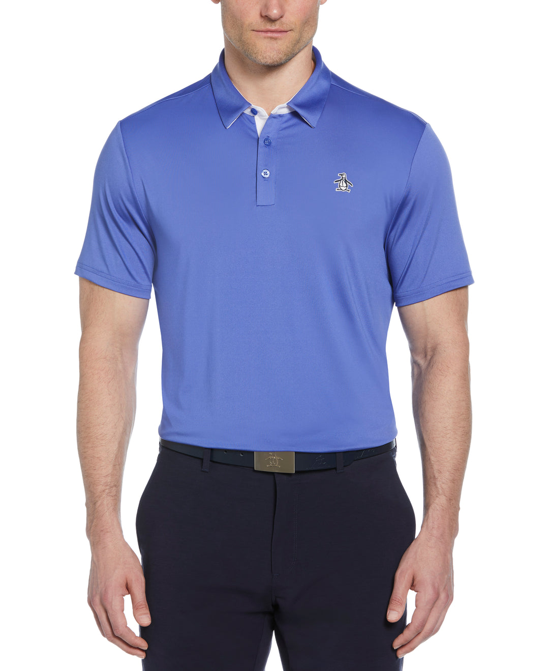 Original Block Design Short Sleeve Golf Polo Shirt (Amparo Blue) 