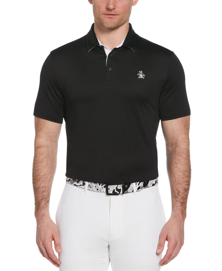 Original Block Design Short Sleeve Golf Polo Shirt (Caviar) 
