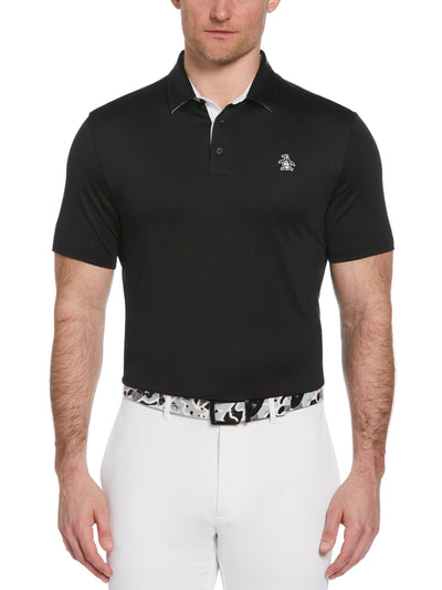 Original Block Design Short Sleeve Golf Polo Shirt (Caviar) 