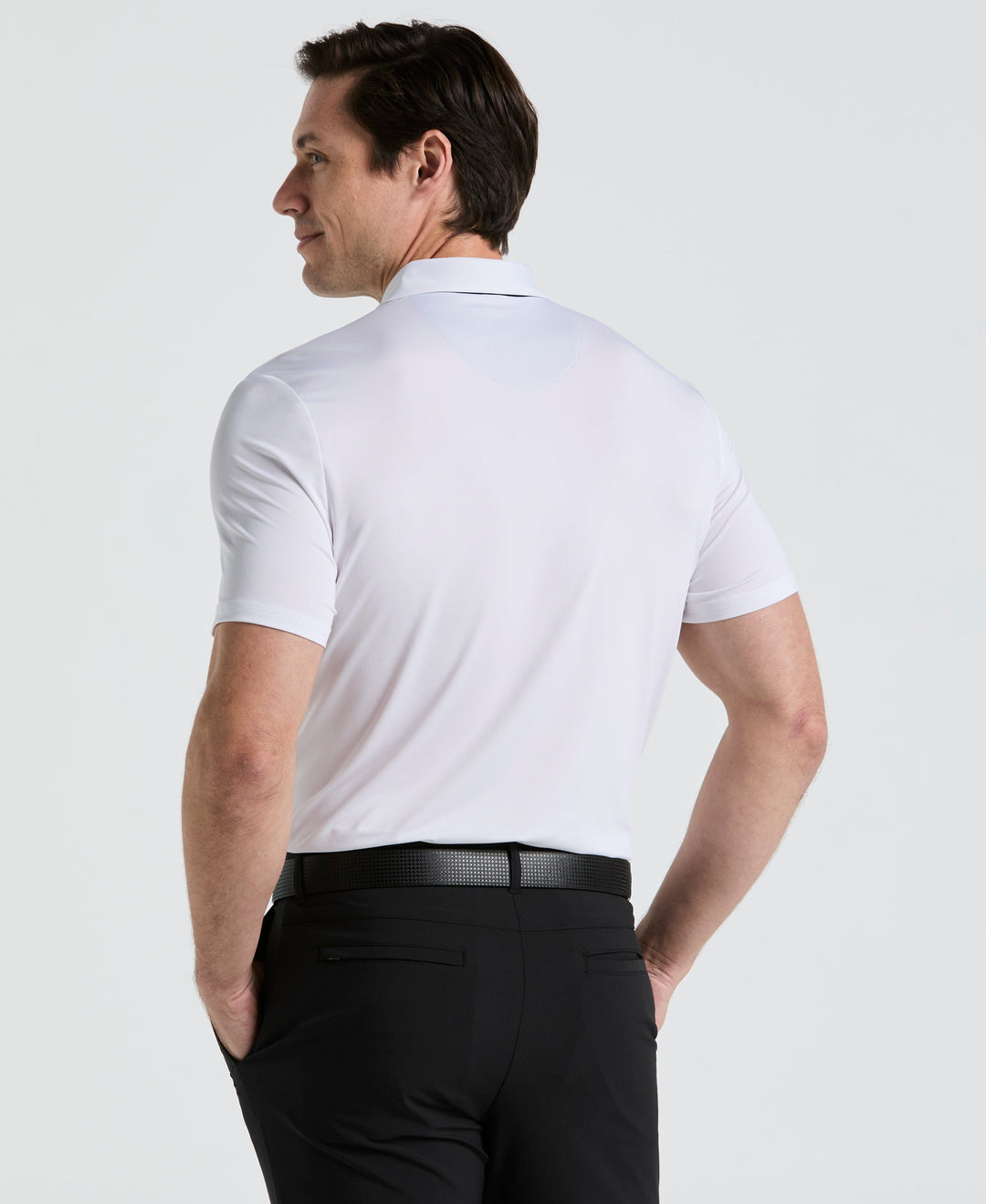 Original Block Design Short Sleeve Golf Polo Shirt (Bright White) 