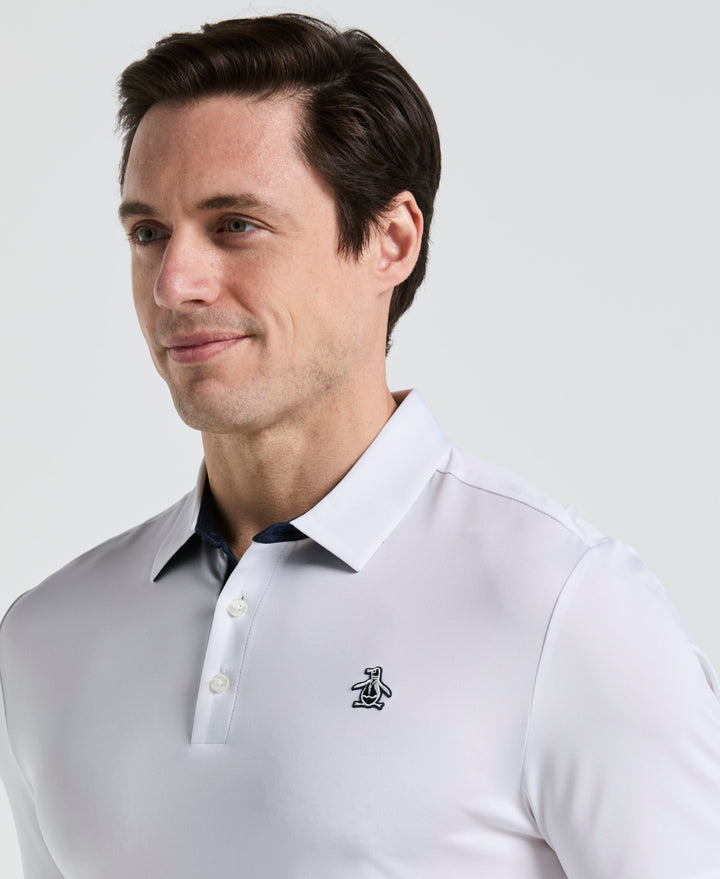 Original Block Design Short Sleeve Golf Polo Shirt (Bright White) 