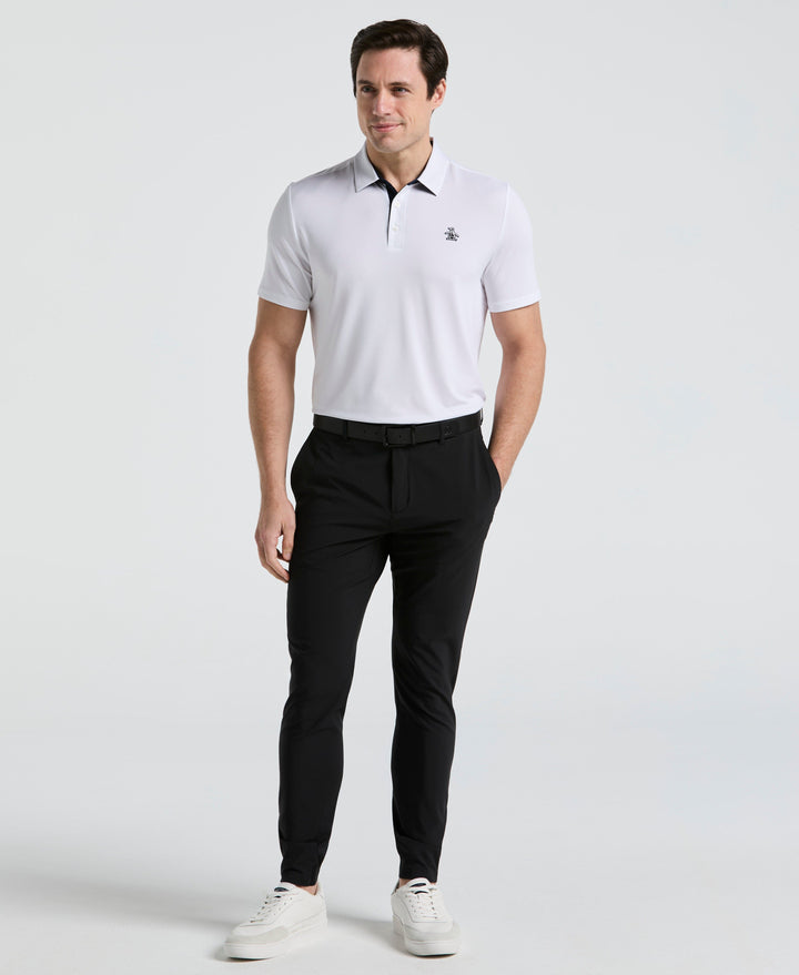 Original Block Design Short Sleeve Golf Polo Shirt (Bright White) 