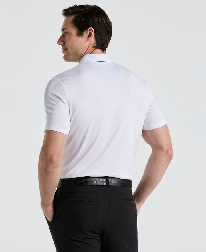 Original Block Design Short Sleeve Golf Polo Shirt (Bright White) 