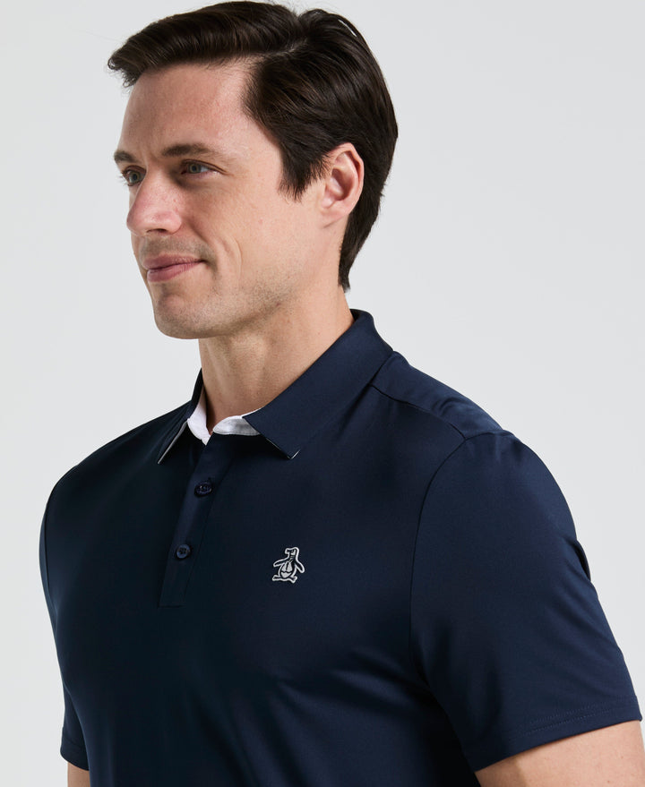 Original Block Design Short Sleeve Golf Polo Shirt (Black Iris) 