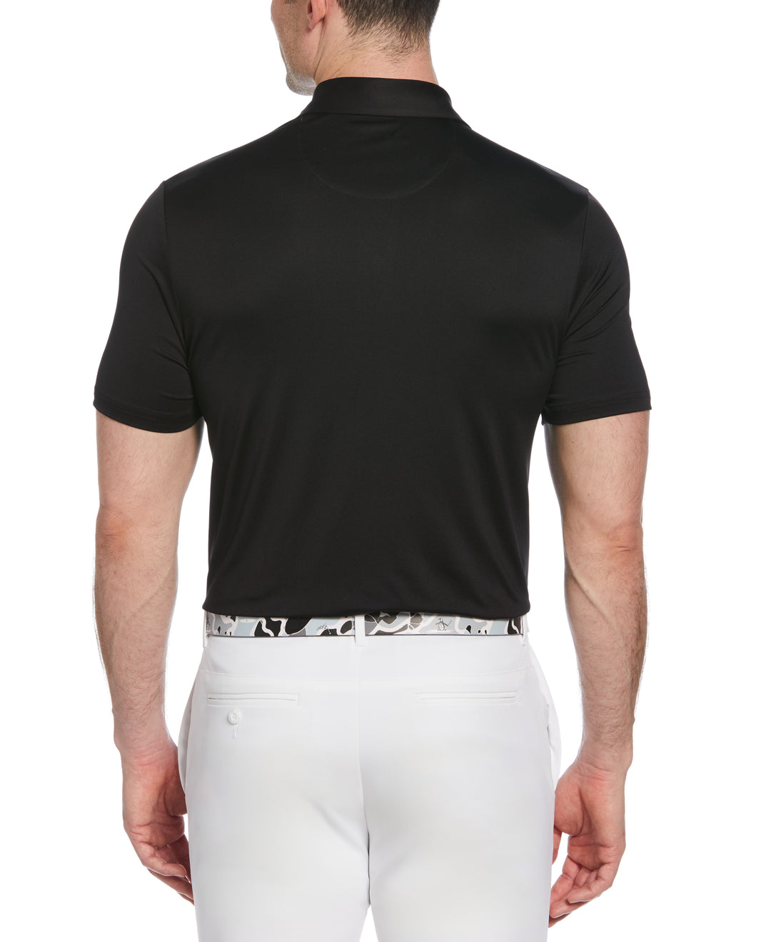Original Block Design Short Sleeve Golf Polo Shirt (Caviar) 