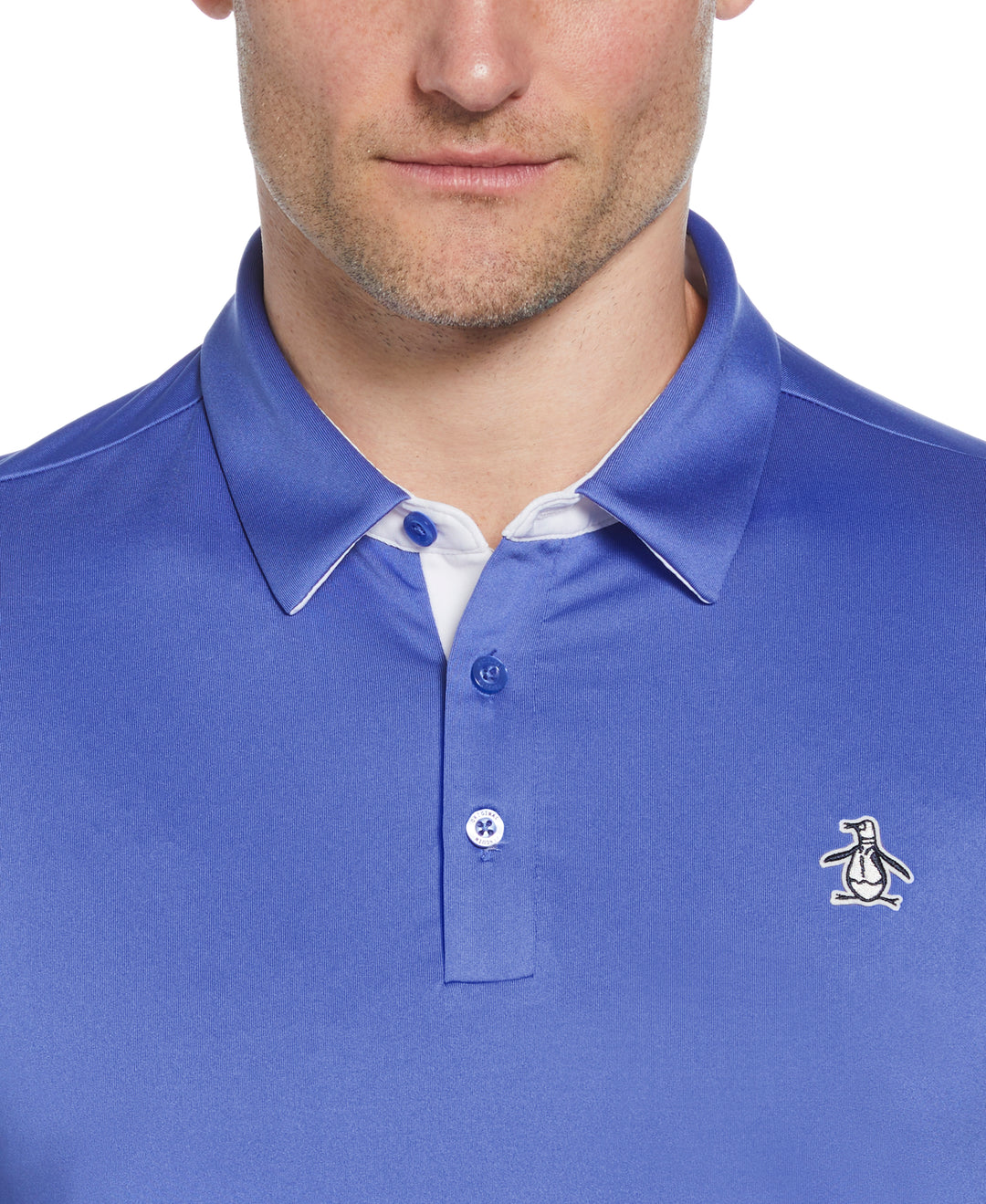 Original Block Design Short Sleeve Golf Polo Shirt (Amparo Blue) 