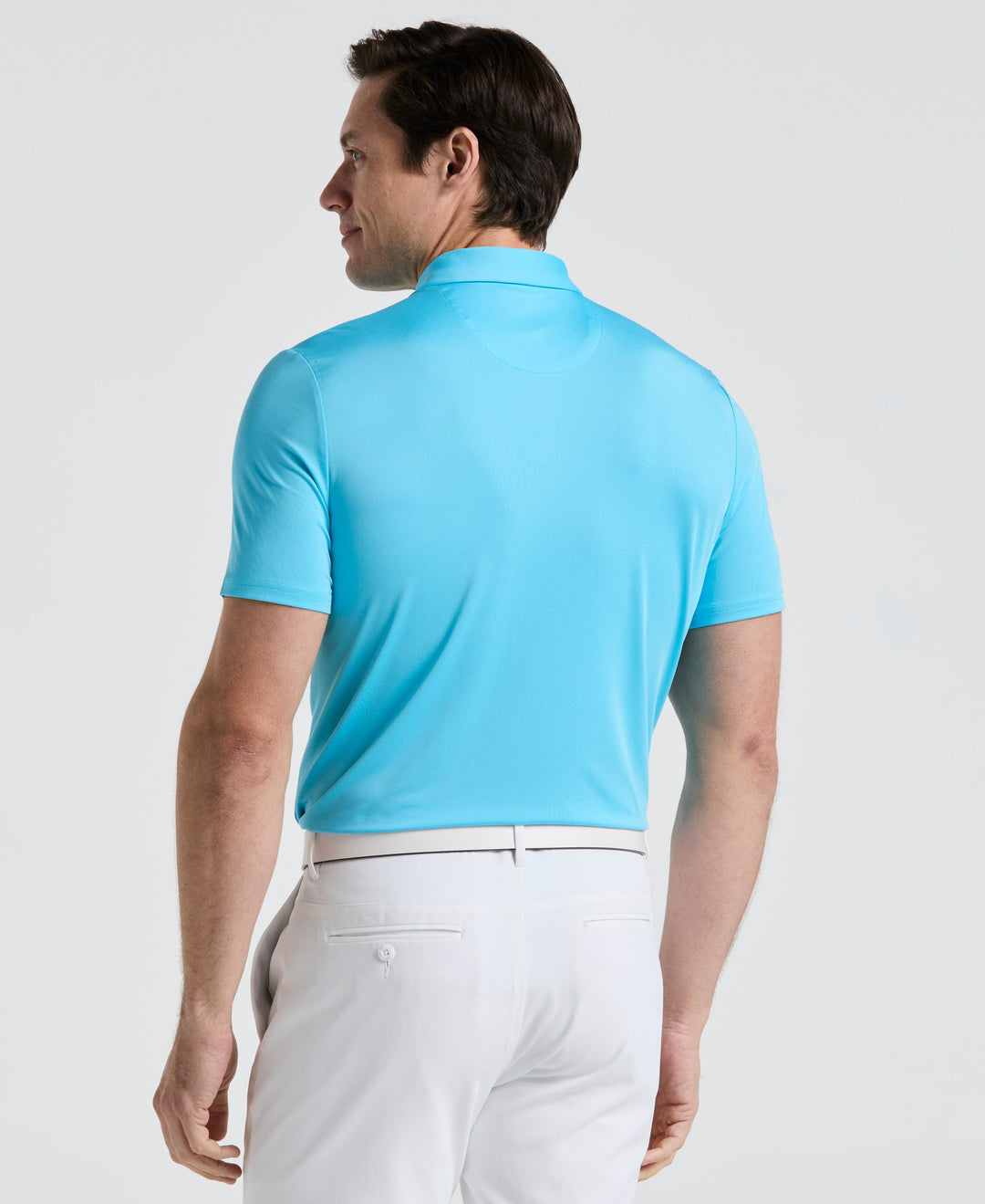 Original Block Design Short Sleeve Golf Polo Shirt (Aquarius) 