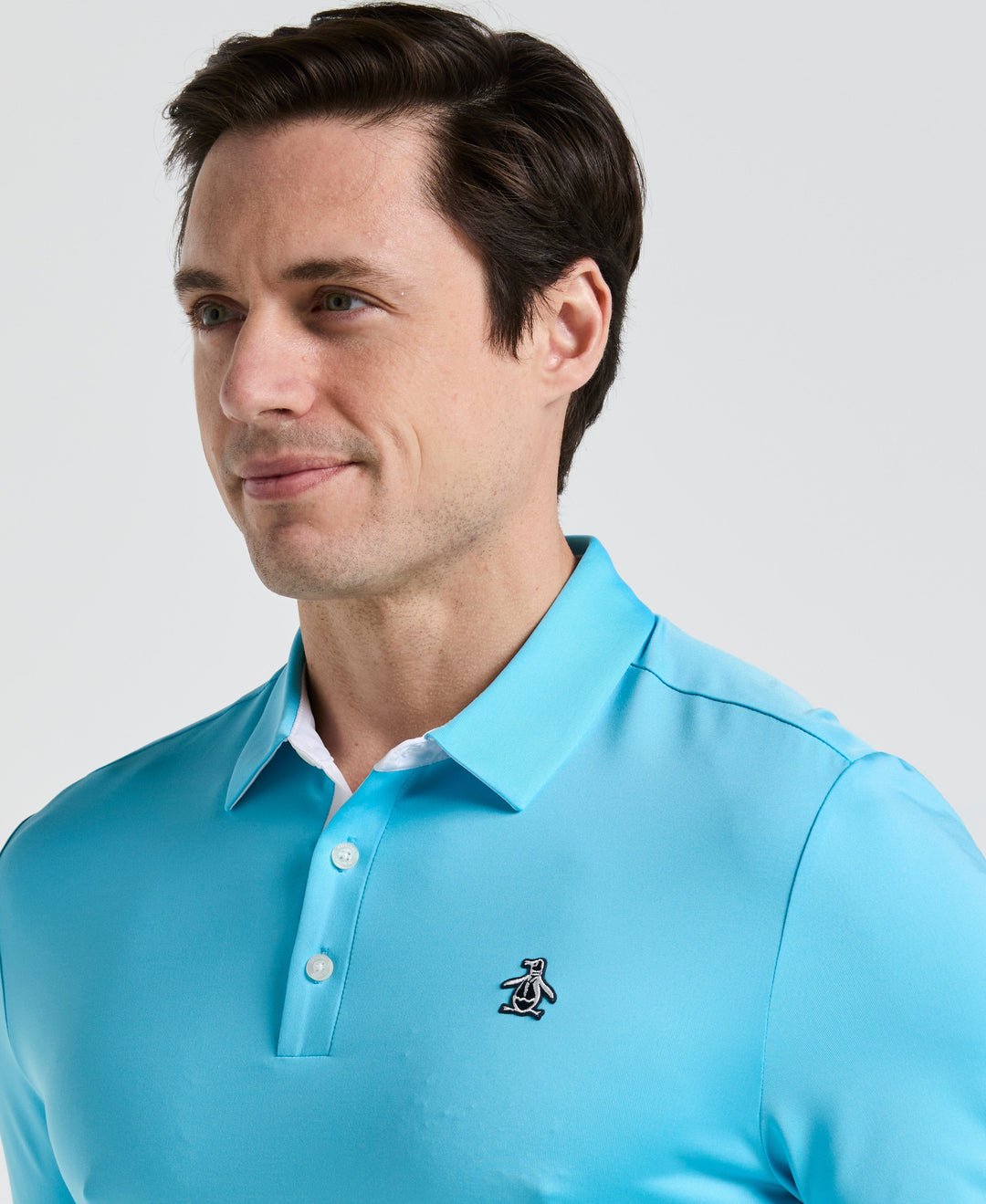 Original Block Design Short Sleeve Golf Polo Shirt (Aquarius) 