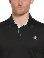 Original Block Design Short Sleeve Golf Polo Shirt (Caviar) 