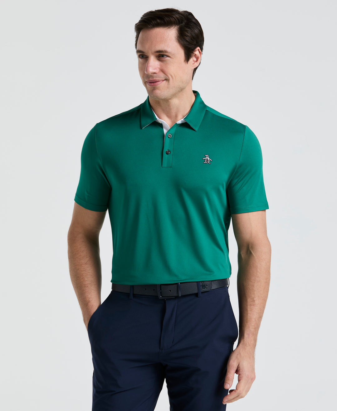 Original Block Design Short Sleeve Golf Polo Shirt (Galapagos Green) 