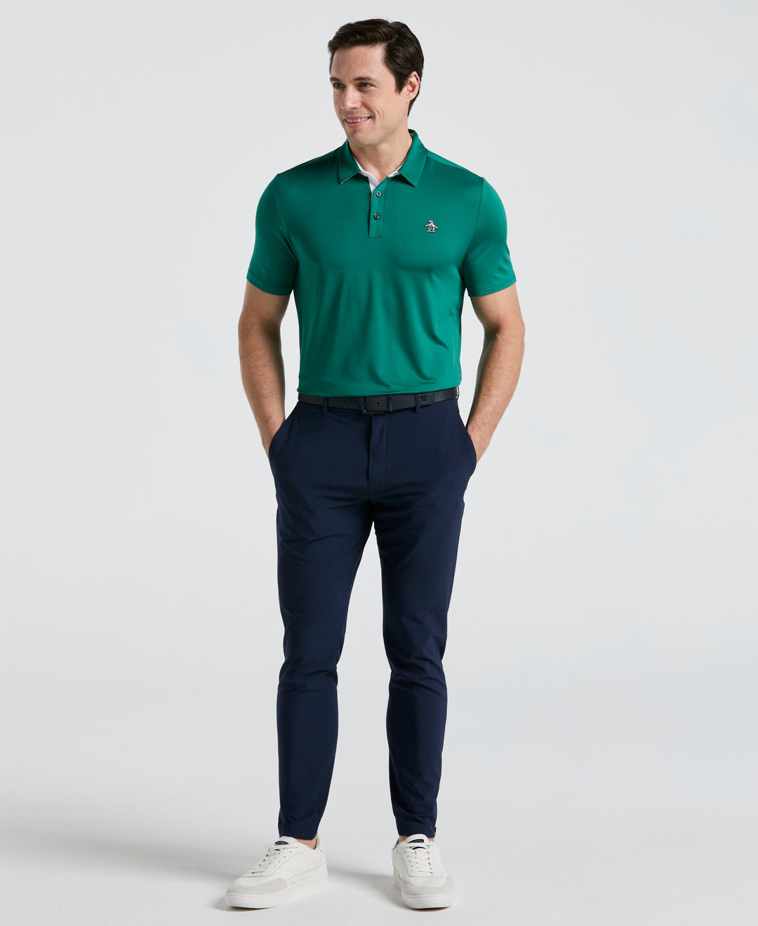 Original Block Design Short Sleeve Golf Polo Shirt (Galapagos Green) 