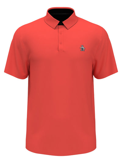 Original Block Design Short Sleeve Golf Polo Shirt (Poinsettia) 