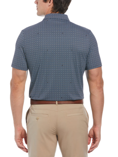 Original Geometric Print Short Sleeve Golf Polo Shirt (Caviar) 