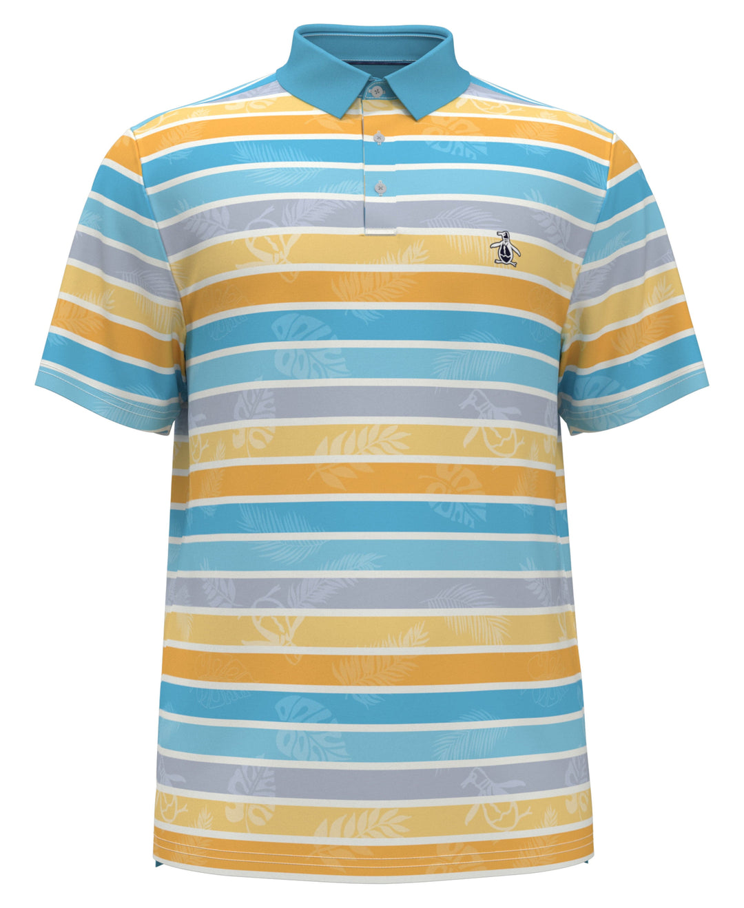Original Resort Stripe Print Golf Polo (Aquarius) 