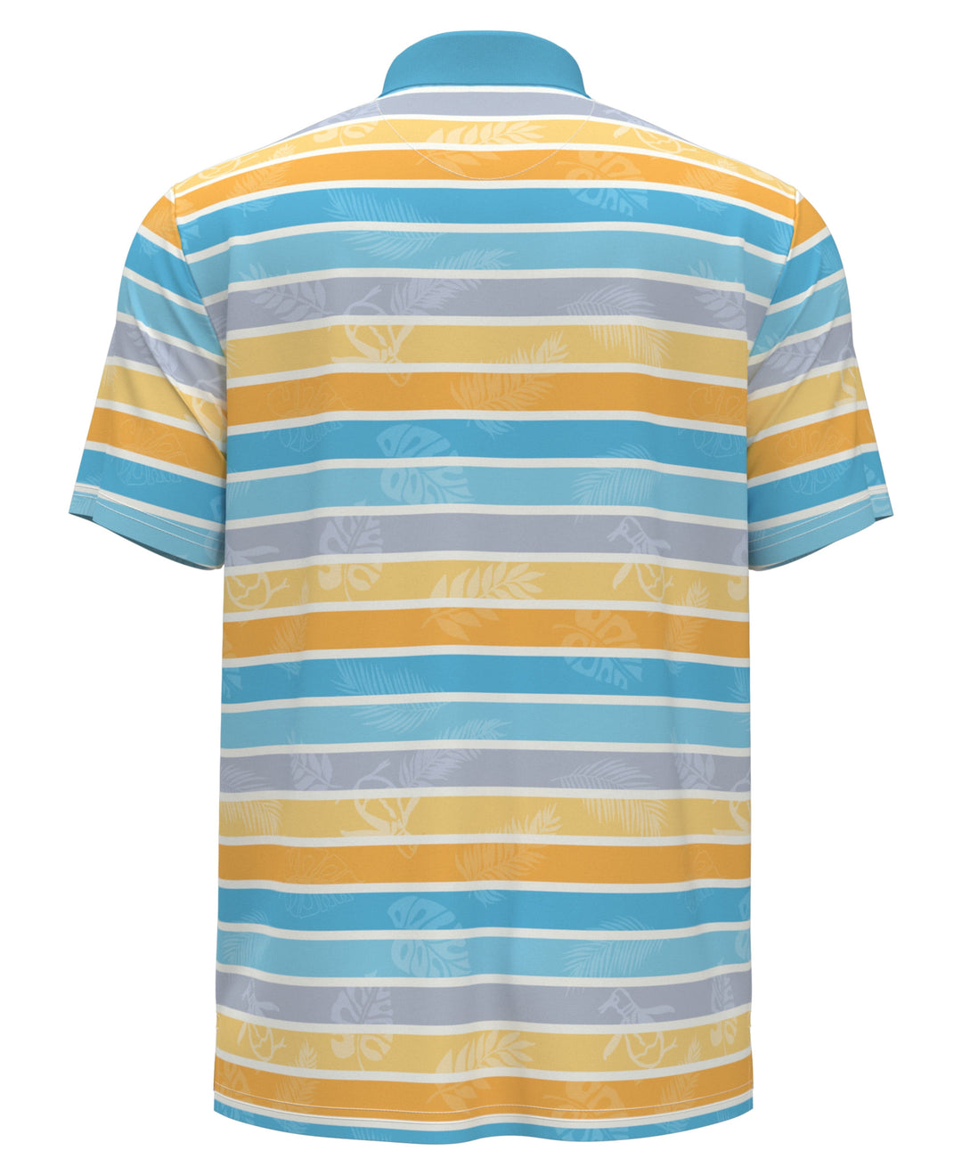 Original Resort Stripe Print Golf Polo (Aquarius) 