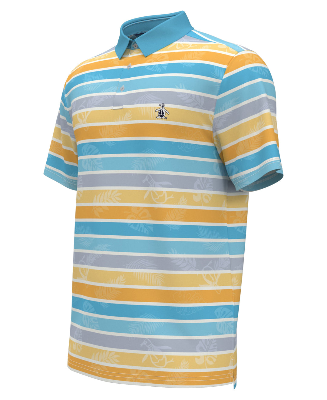 Original Resort Stripe Print Golf Polo (Aquarius) 