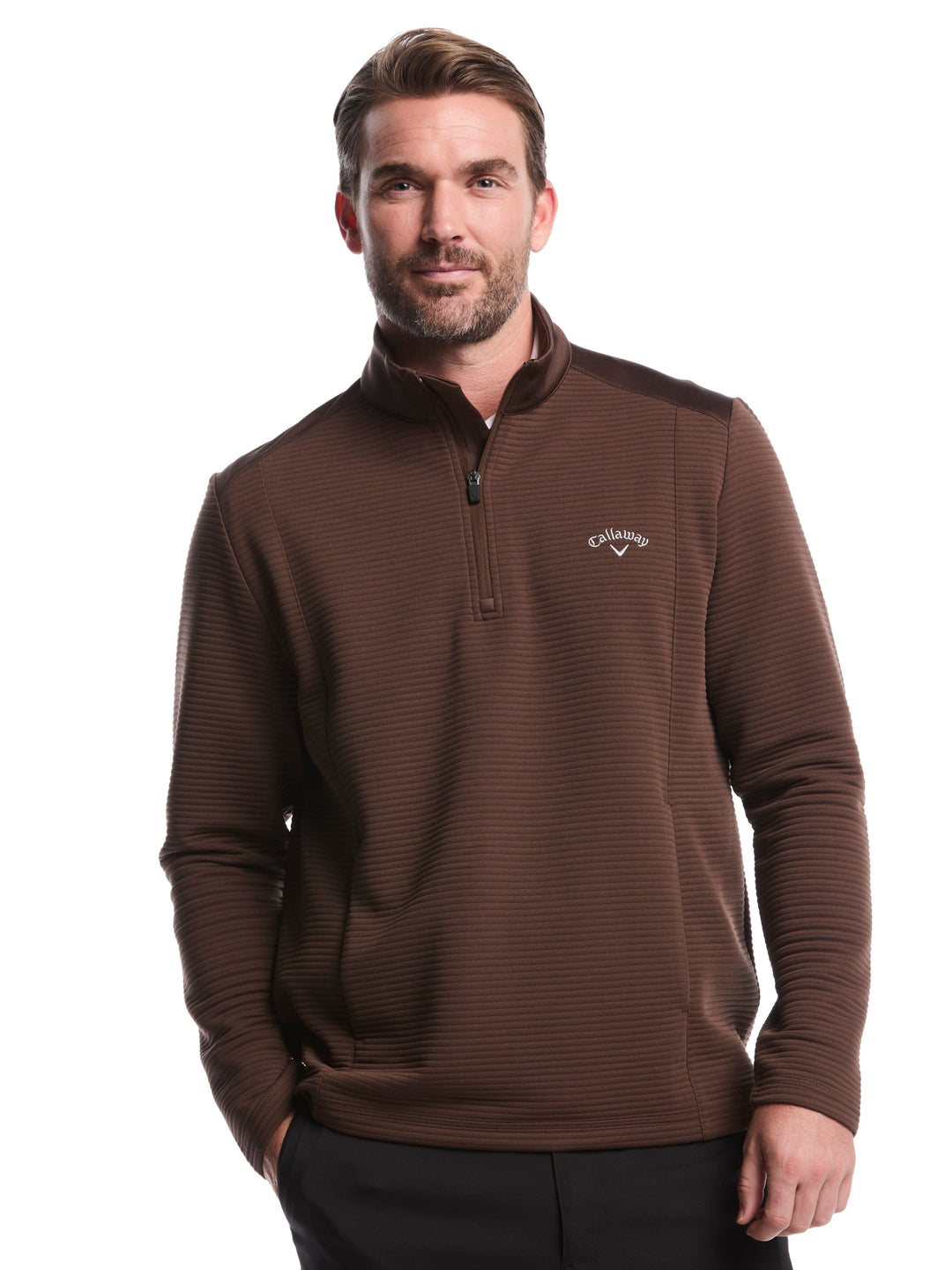 Ottoman Quarter Zip Golf Base Layer (Hot Fudge) 