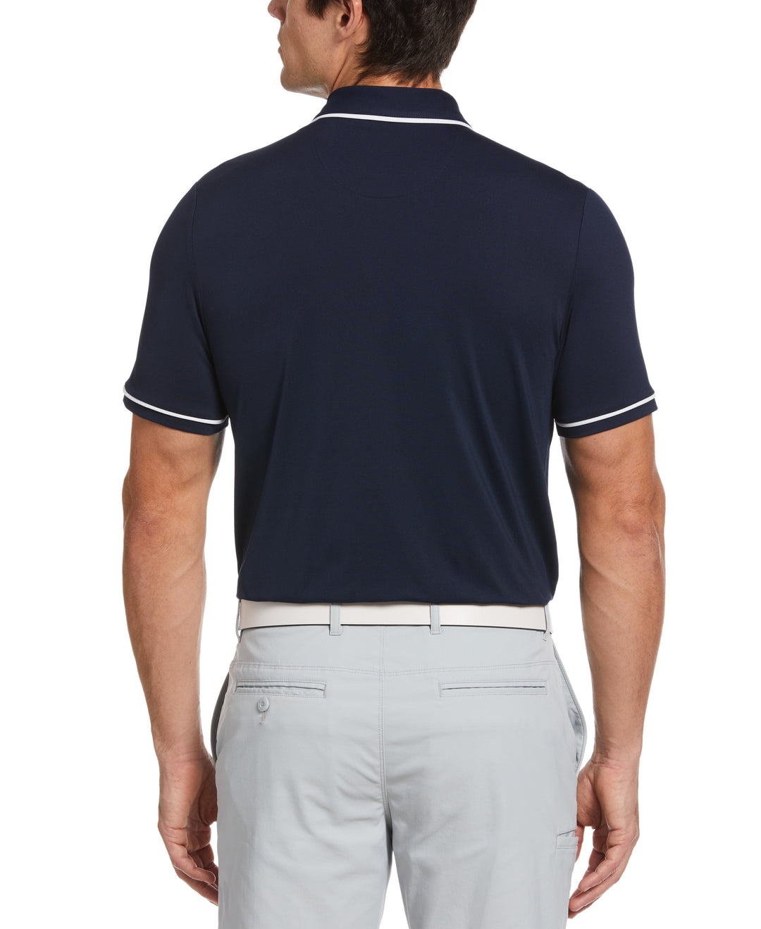 Oversized Pete Tipped Short Sleeve Golf Polo Shirt (Black Iris) 