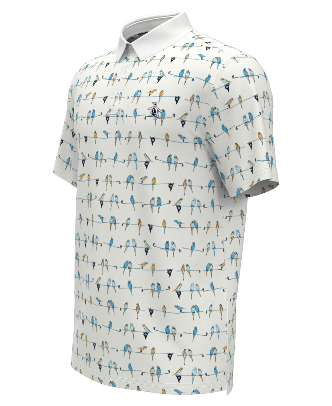 Parrot's Club Print Polo (Bright White) 