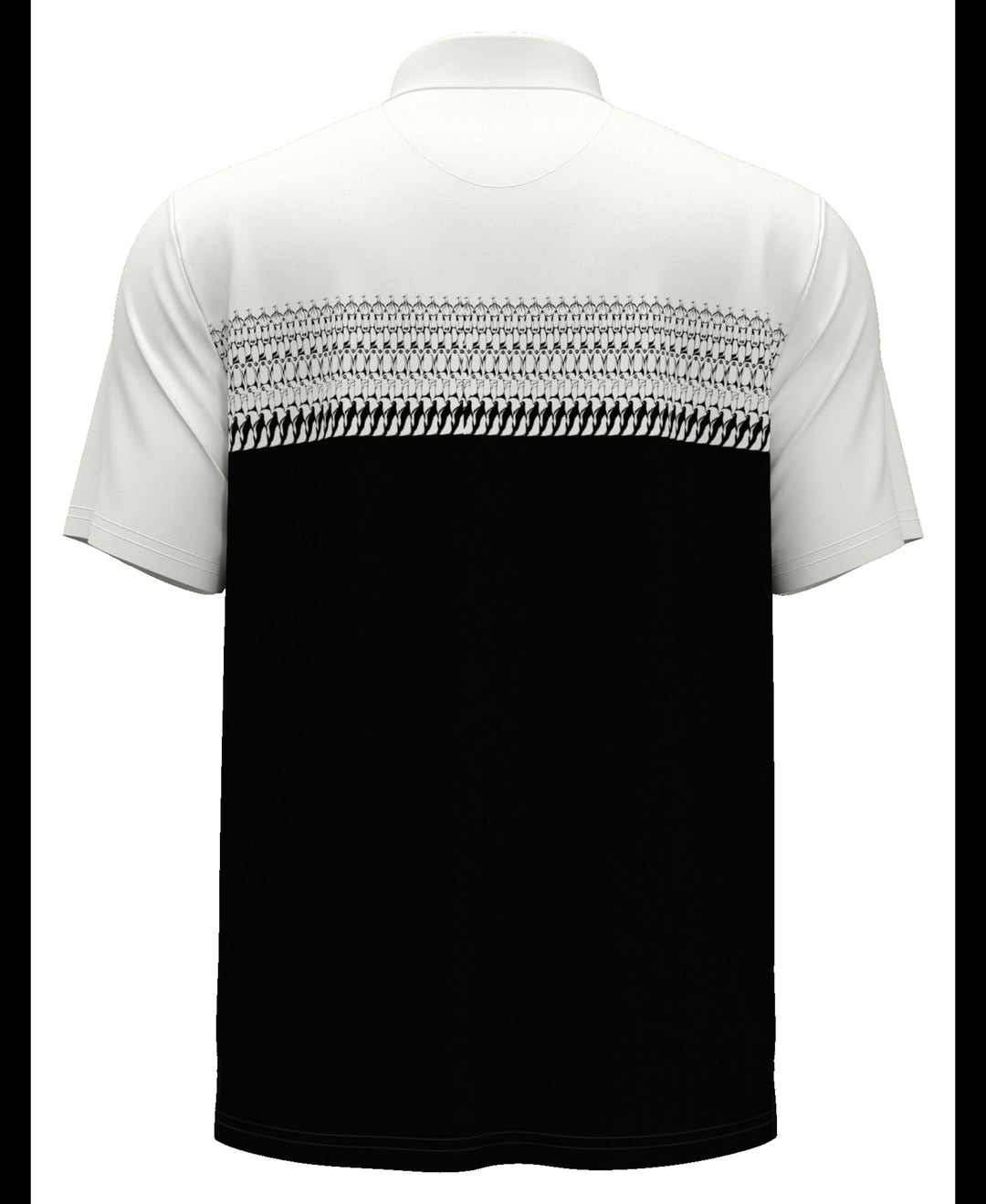 Penguin Stripe Block Print Short Sleeve Golf Polo Shirt (Bright White) 