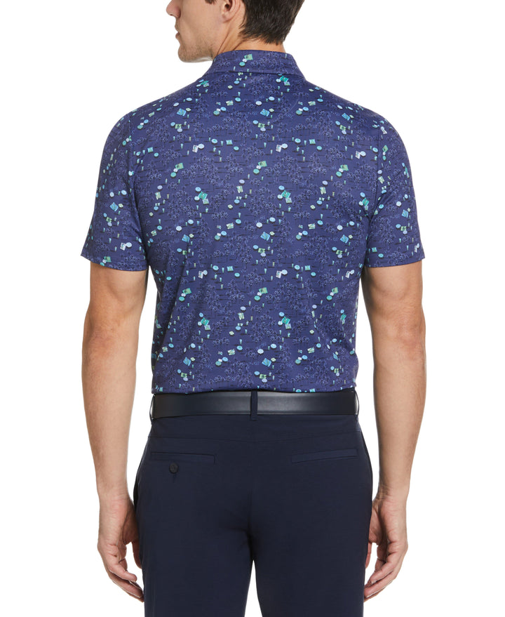Pete In The Park Print Golf Polo (Astral Night) 