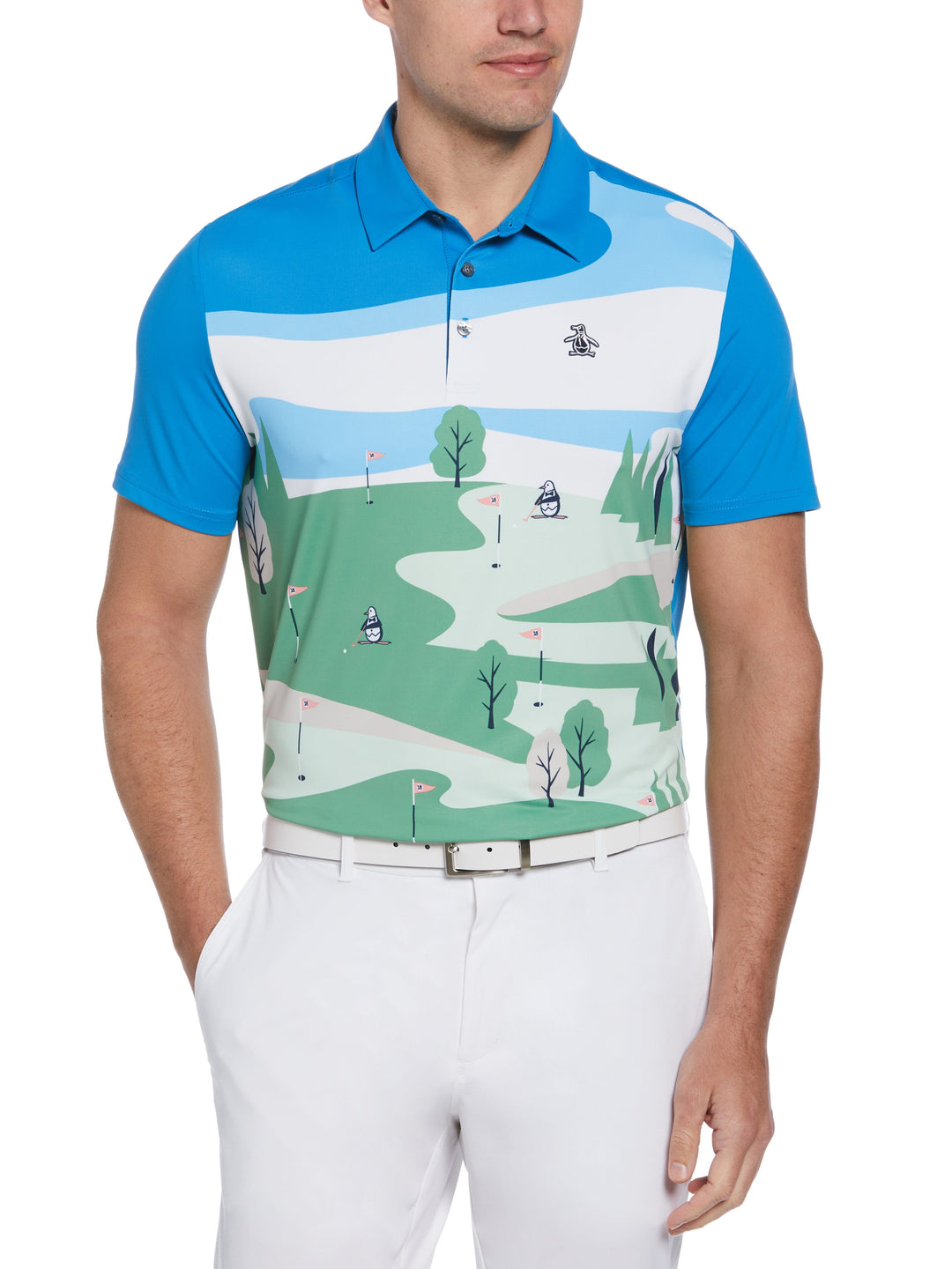 Men's "Pete On The Course" Novelty Print Golf Polo