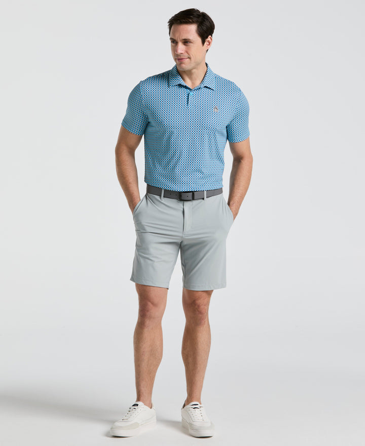 Pete's Bowtie Print Golf Polo (Blue Grotto) 