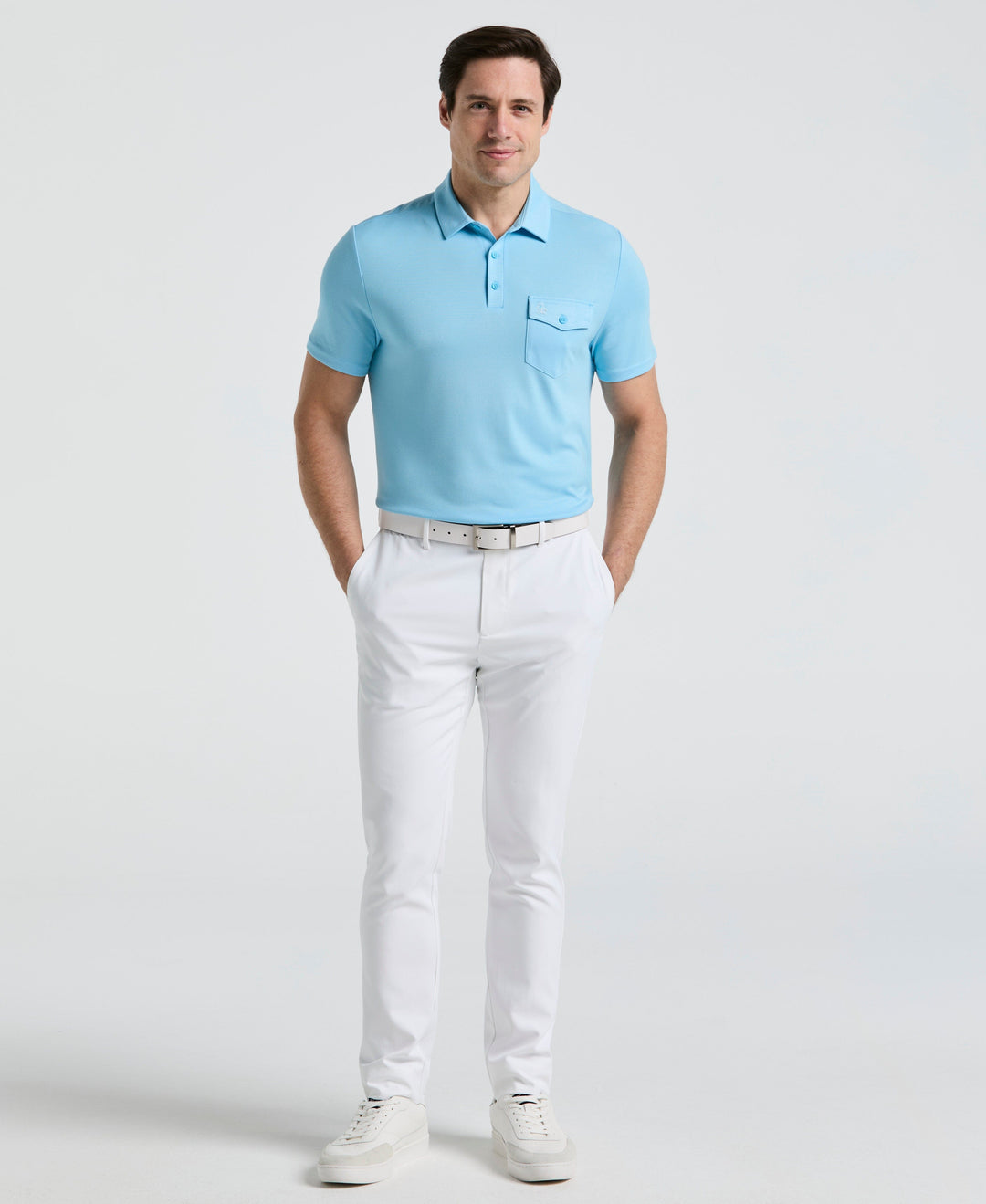 Pete's Fine Line Golf Polo (Blue Grotto) 