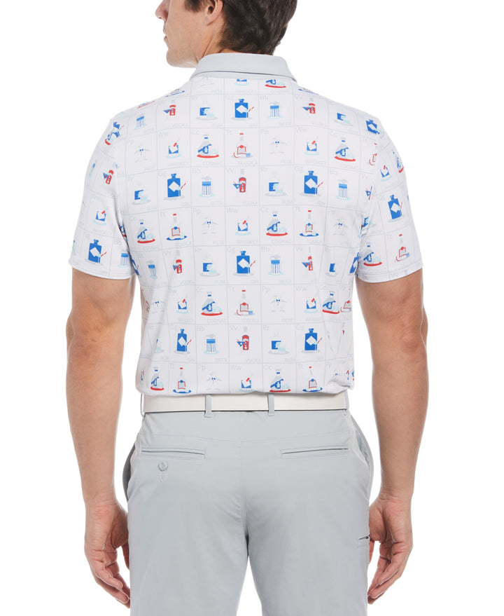 Pete's Flash Cards Print Short Sleeve Golf Polo Shirt (Bright White) 