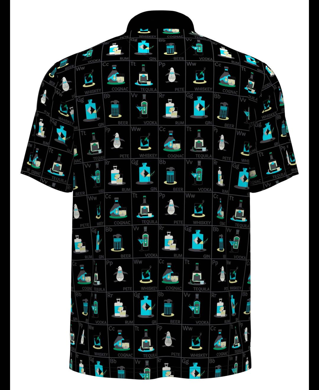 Pete's Flash Cards Print Short Sleeve Golf Polo Shirt (Caviar) 