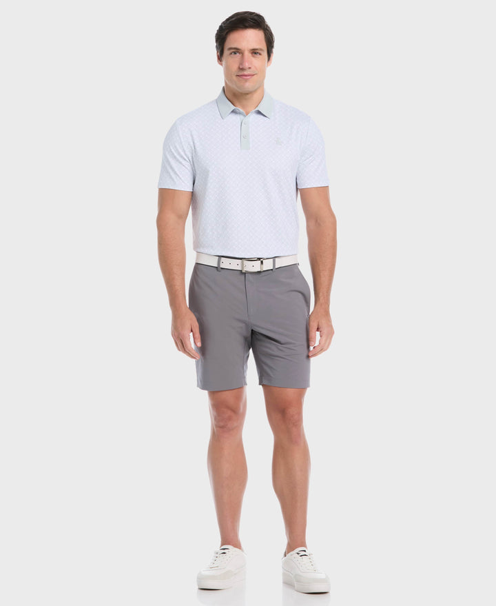 Pete's Geo Color Block Golf Polo (Bright White) 