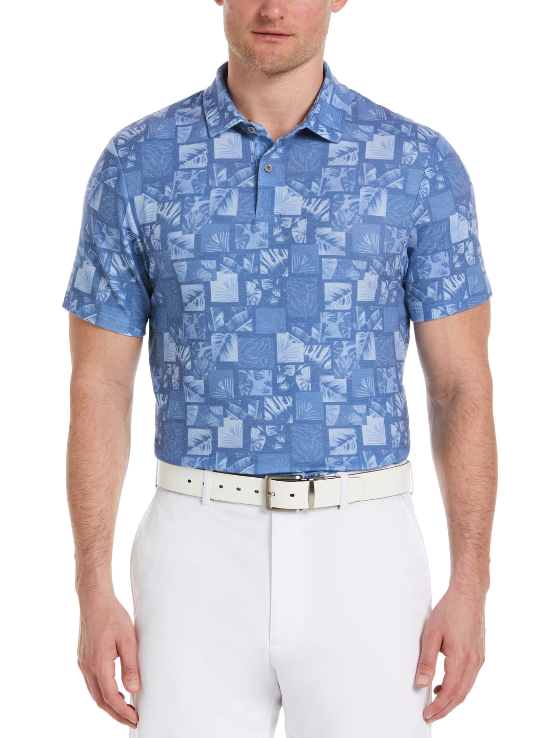Men's Photoreal Tropical Print Golf Polo