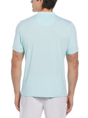 Piped Blade Collar Performance Short Sleeve Tennis Polo Shirt (Tanager Turquoise) 