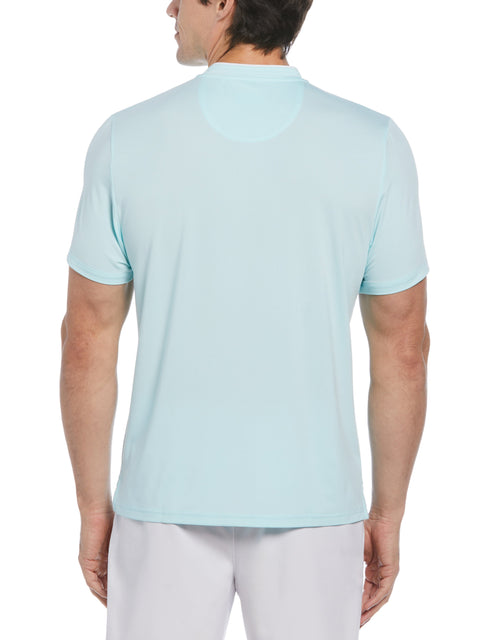 Piped Blade Collar Performance Short Sleeve Tennis Polo Shirt (Tanager Turquoise) 