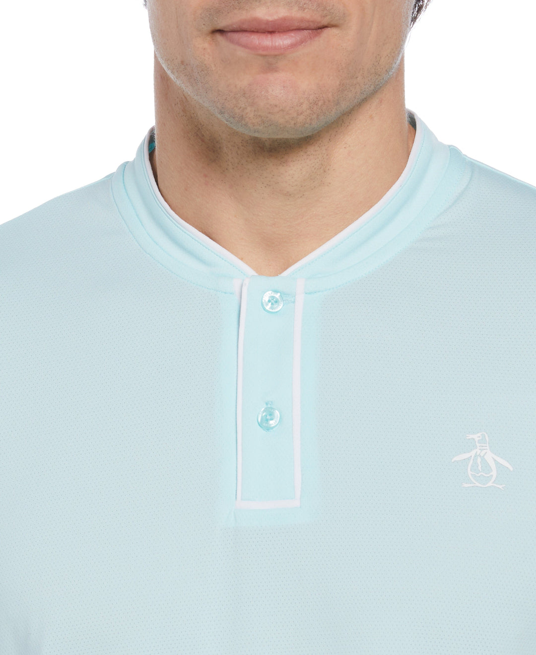 Piped Blade Collar Performance Short Sleeve Tennis Polo Shirt (Tanager Turquoise) 