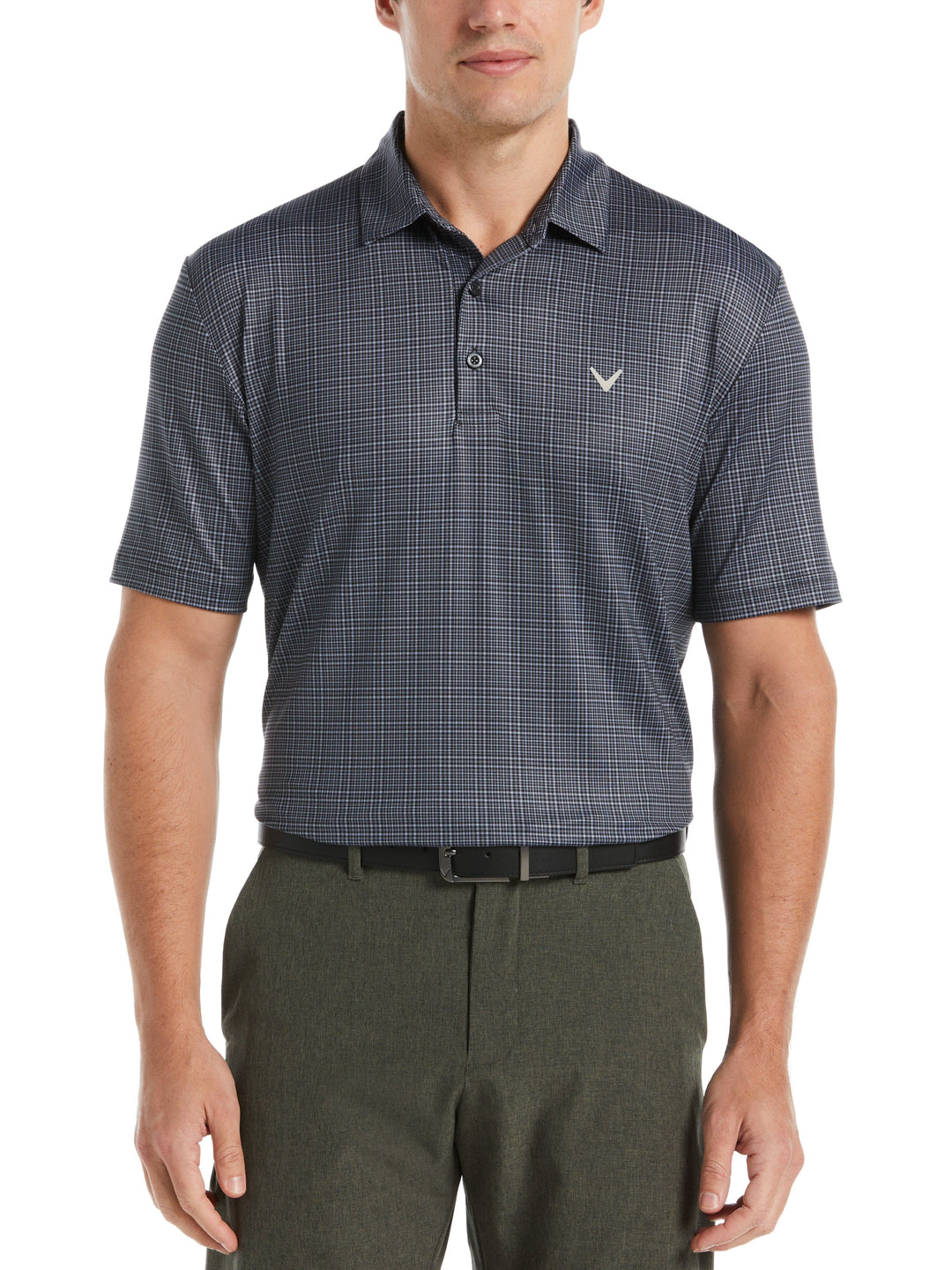 Plaid Golf Polo (Caviar) 