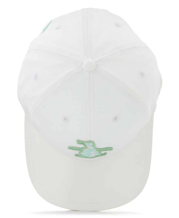 Polyester Retro Floral Pete Performance Cap (Bright White) 