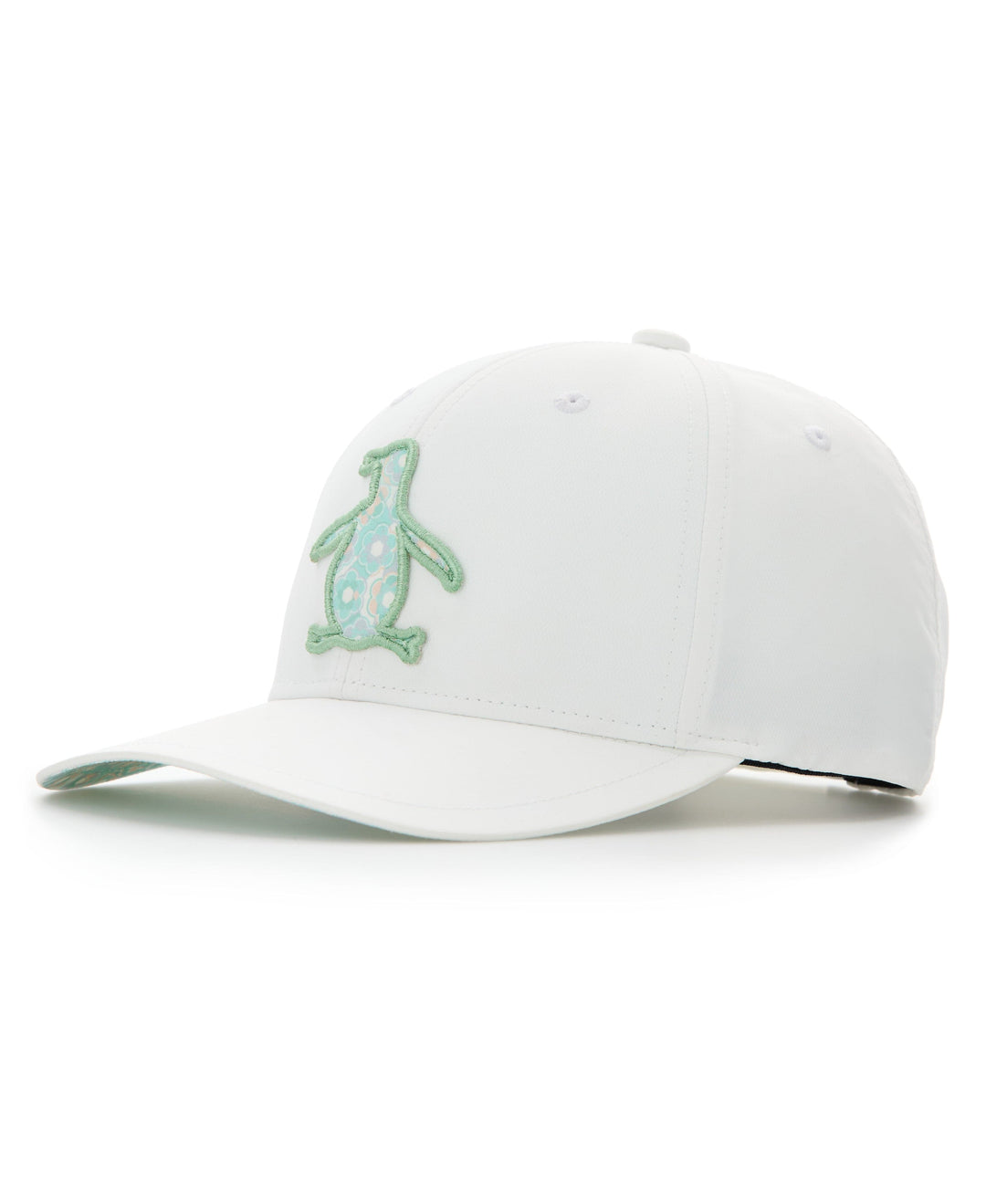 Polyester Retro Floral Pete Performance Cap (Bright White) 