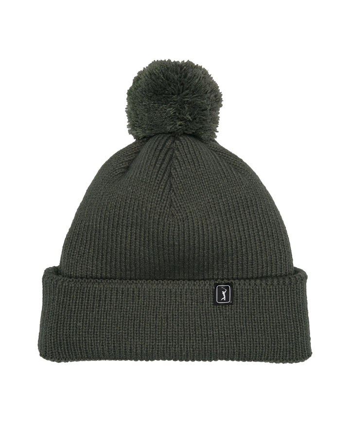Pom Pom Beanie with Logo (Industrial Green) 