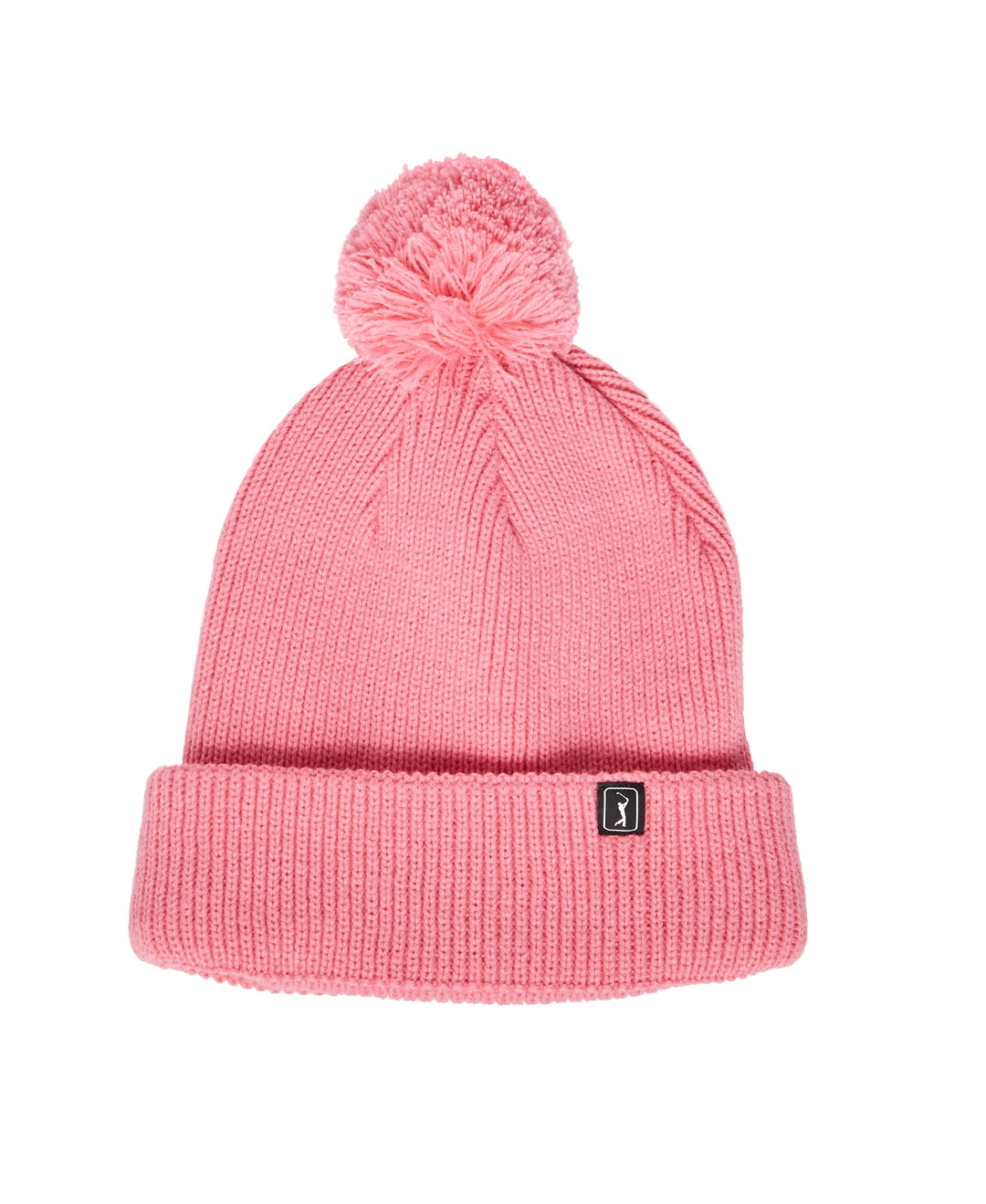 Pom Pom Beanie with Logo (Pink Carnation) 