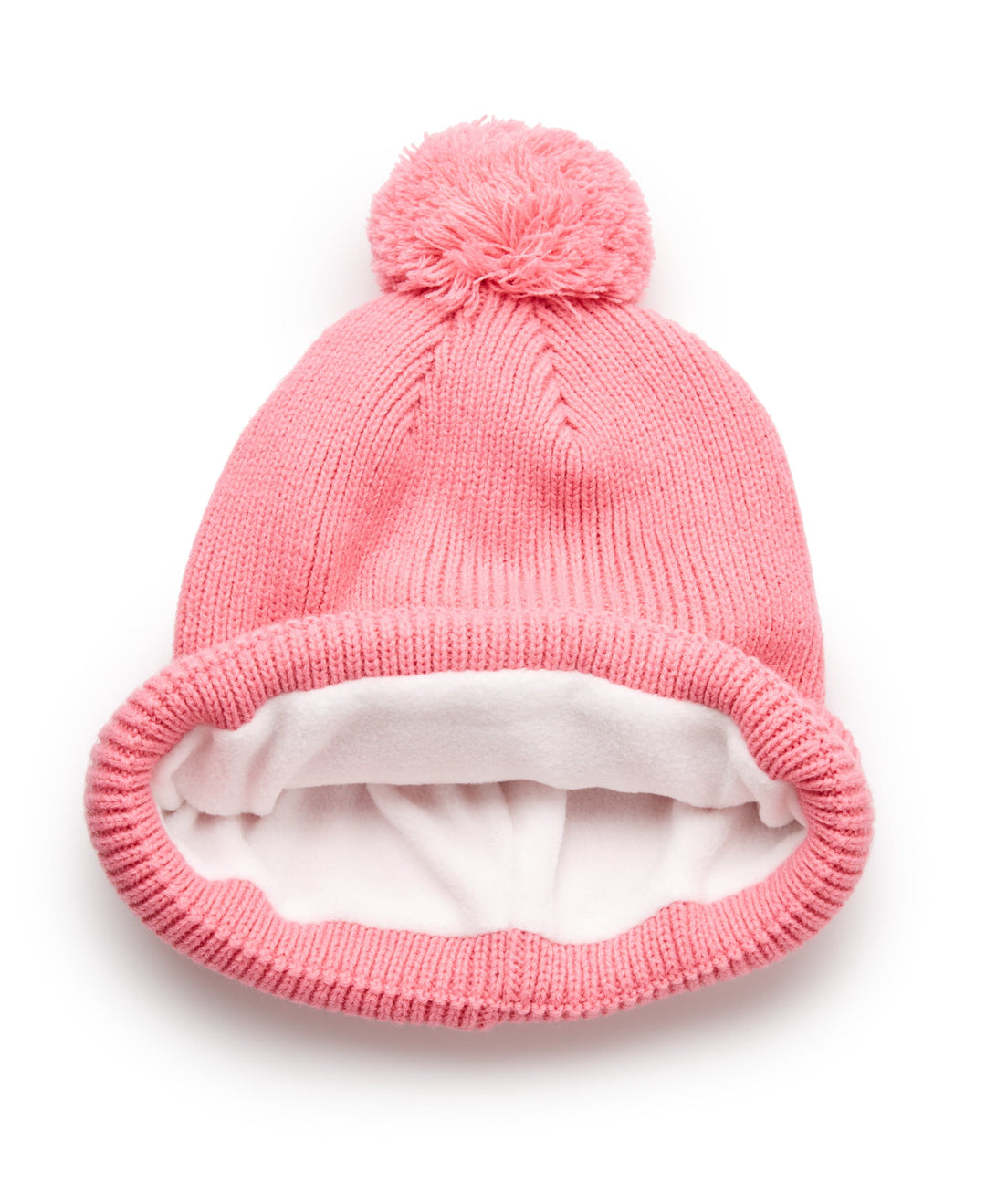 Pom Pom Beanie with Logo (Pink Carnation) 