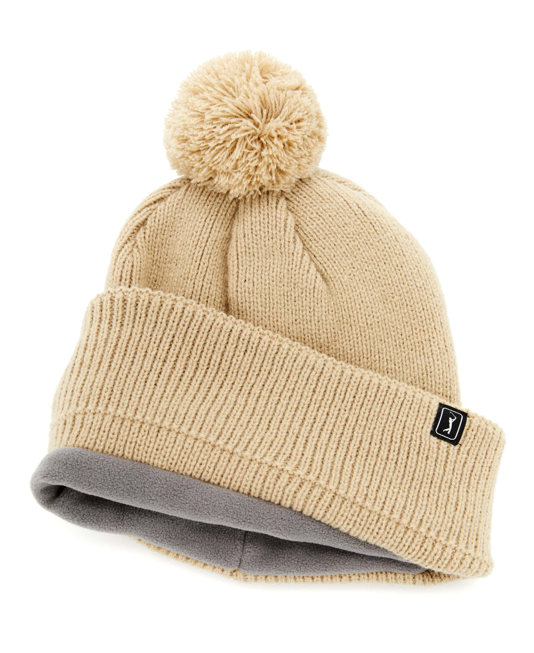 Pom Pom Beanie with Logo (Chinchilla) 