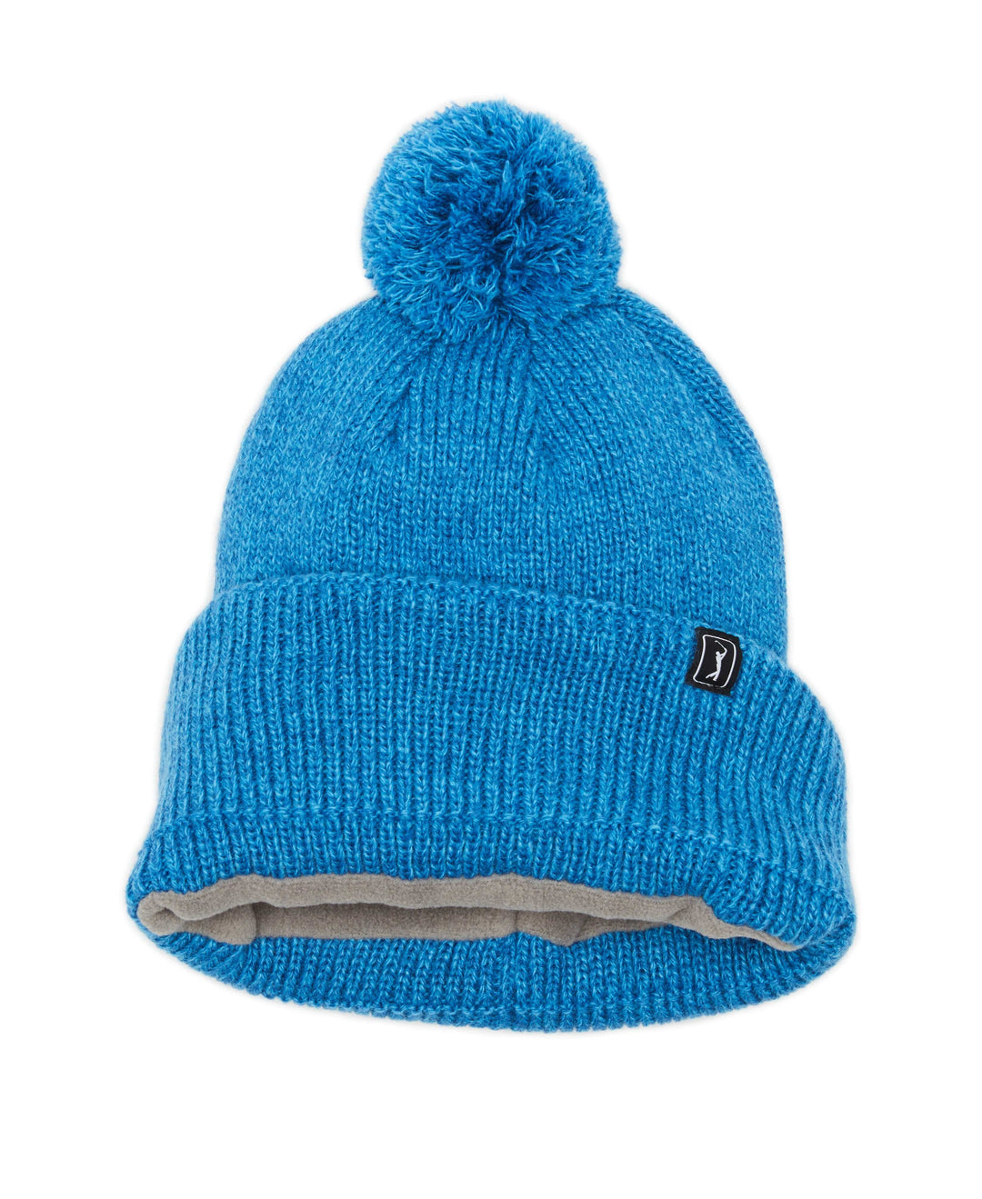 Pom Pom Beanie with Logo (Blue Grouper Htr) 