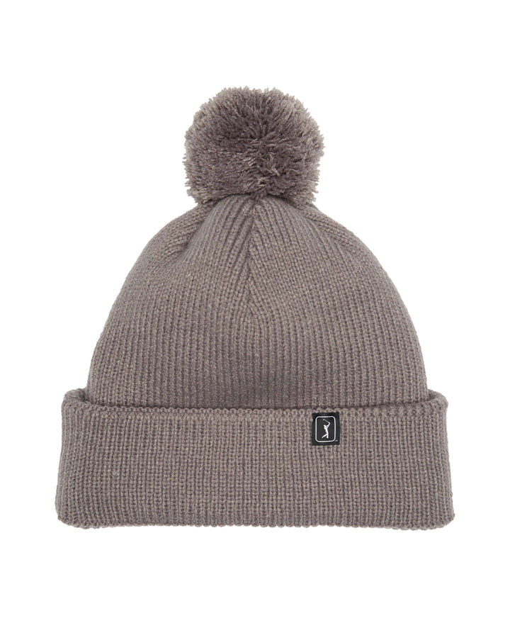 Pom Pom Beanie with Logo (Gargoyle) 
